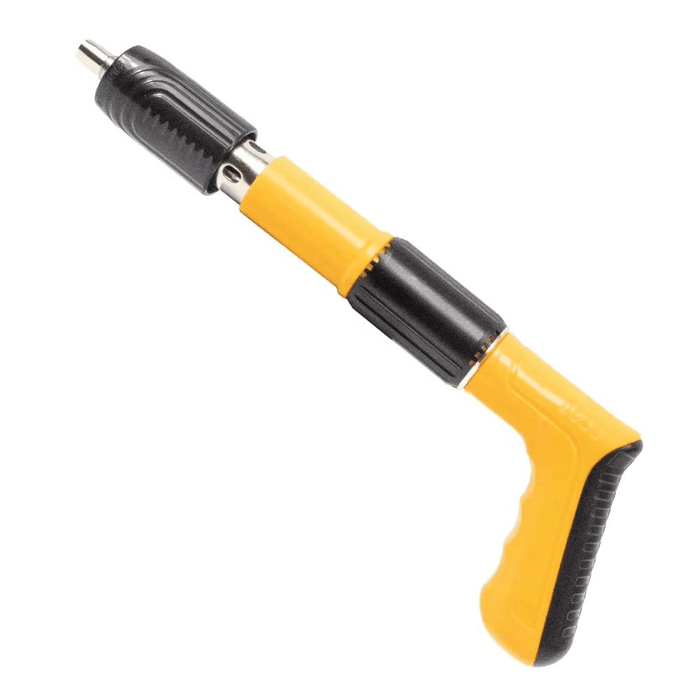 Side view of yellow Mini Handheld Nail Gun – lightweight, cordless, and efficient for home repairs