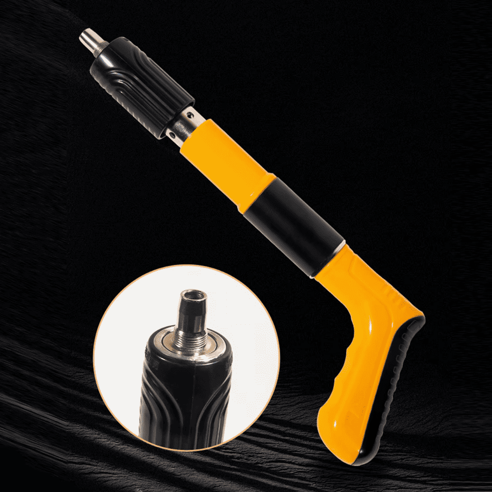 Close-up of Mini Handheld Nail Gun with chuck mechanism – anti-slip grip and versatile head design