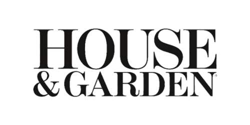 Classic "House & Garden" magazine logo in black serif font, all uppercase.
