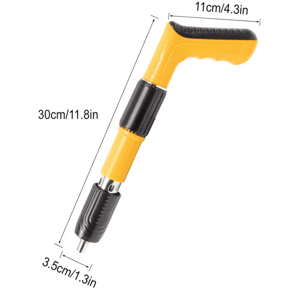 Size chart of Mini Handheld Nail Gun – 30cm long, ergonomic handle and compact build