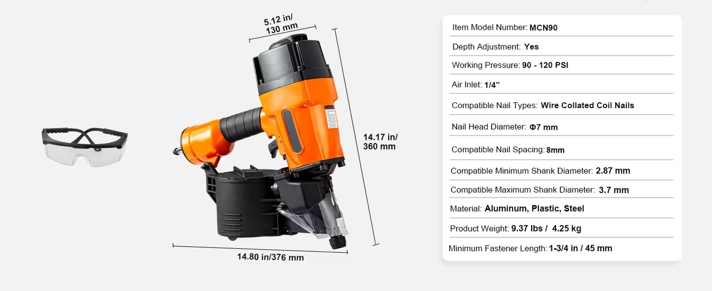 Pneumatic Coil Siding Nailer